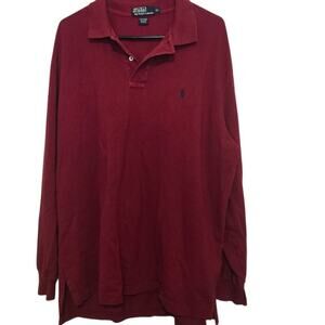 Polo Ralph Lauren Red Long Sleeve Men’s Polo Shirt XL Classic Fit Casual